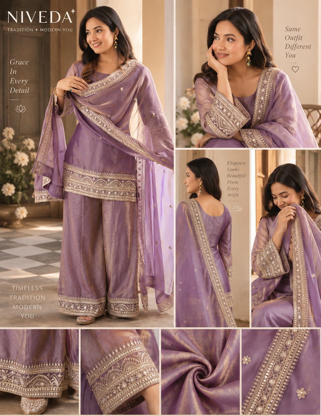 AARZOO – Designer Embroidered Silk Suit Set
