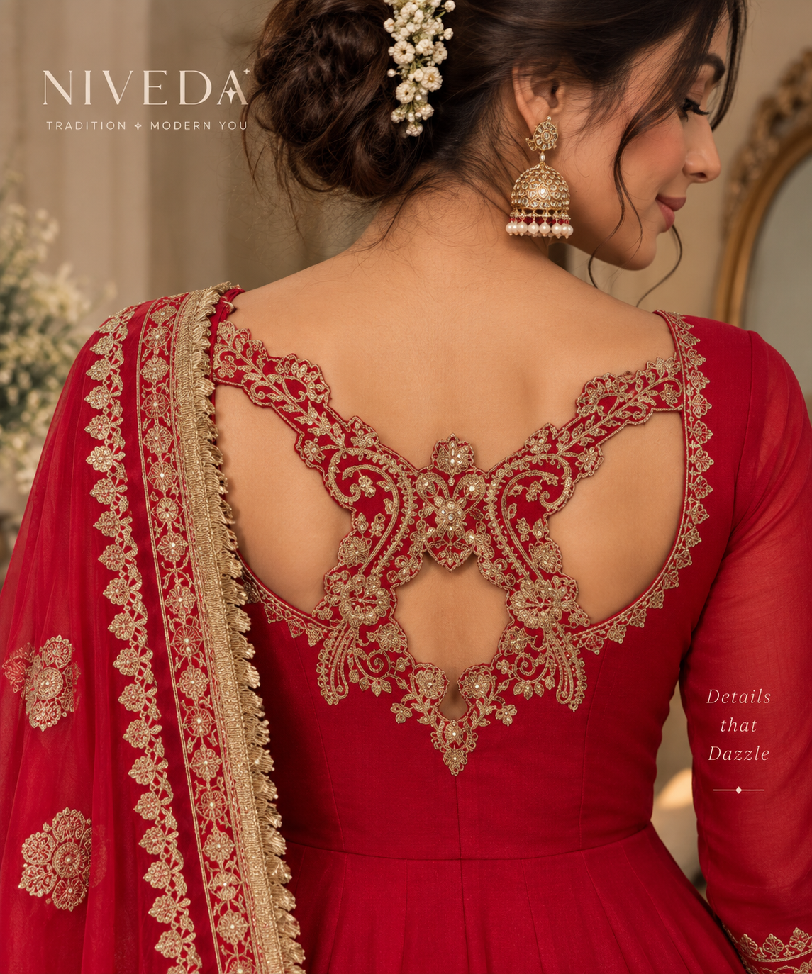 Shagun - Vichitra Silk Anarkali Suit Set with Dupatta &amp; Pant