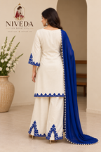 Noor - Women Ethnic Wear Suit Set – White